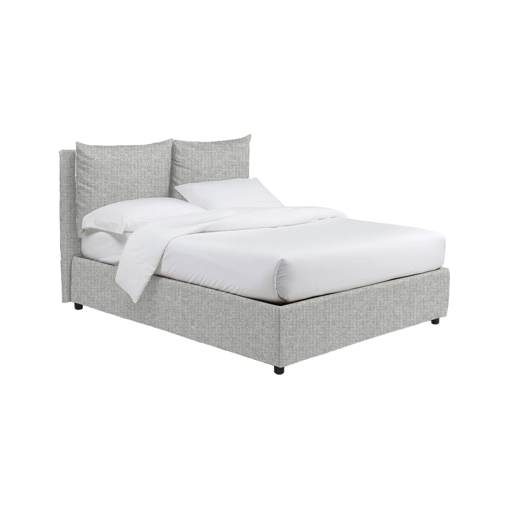 Newton, Letto Piazza e Mezza Sfoderabile Made in Italy, Grigio Chiaro
