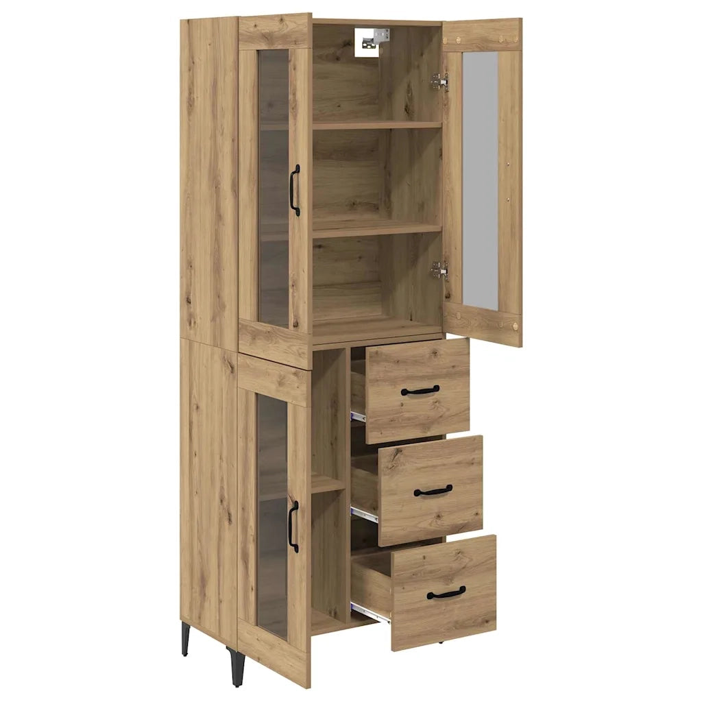 Credenza con Cassetto-Buffet-Armadio da cucina Rovere artigianale 69,5 x 34 x 180 cm 189173