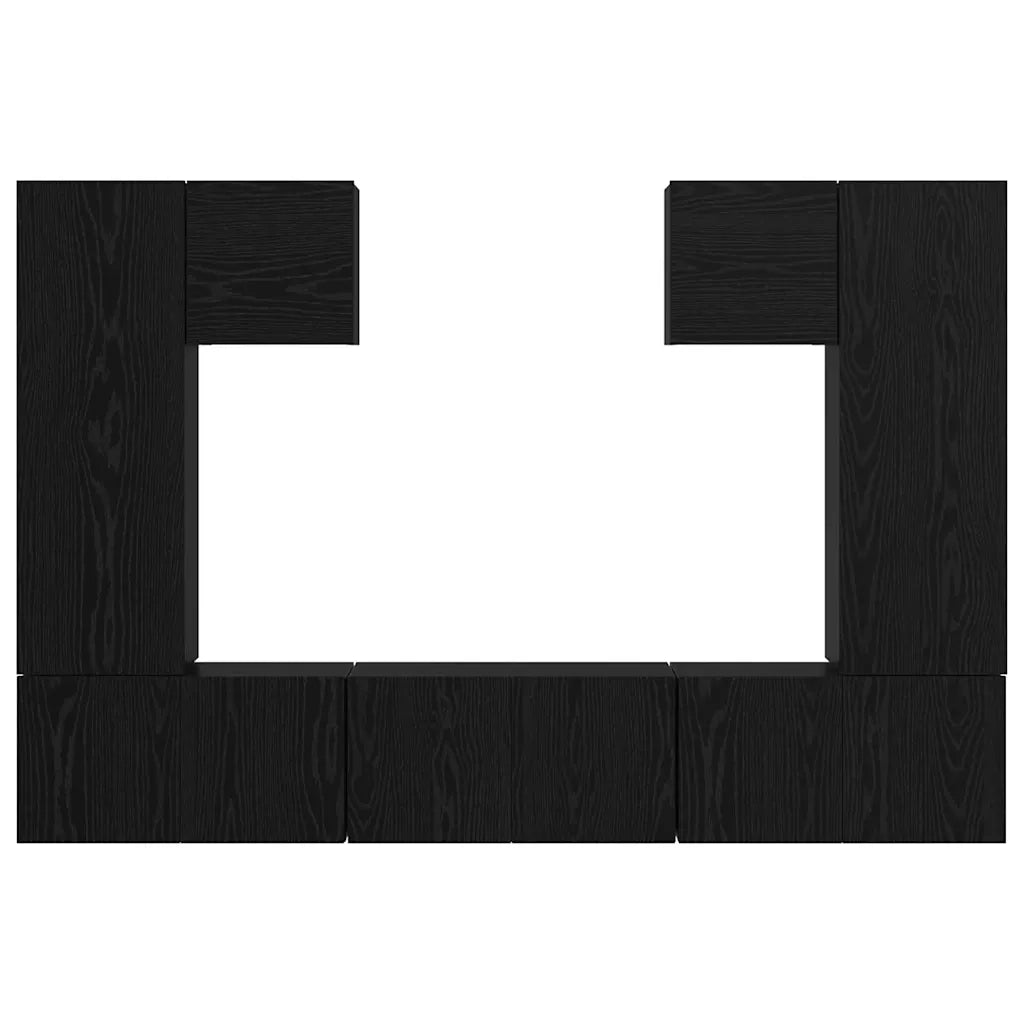 Set mobile TV 7 pcs Rovere Nero Legno multistrato 3393136