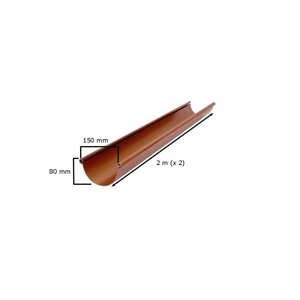 Gronda in polimglass sistema "luna"mt 4 : Colore - Rame antico