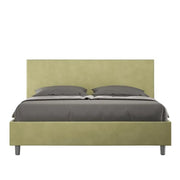 Letto matrimoniale contenitore imbottito 160x190 microfibra tè verde Adele