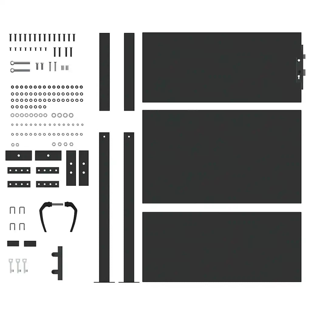 vidaXL Cancello da giardino con blocco Nero 105 x 150 cm