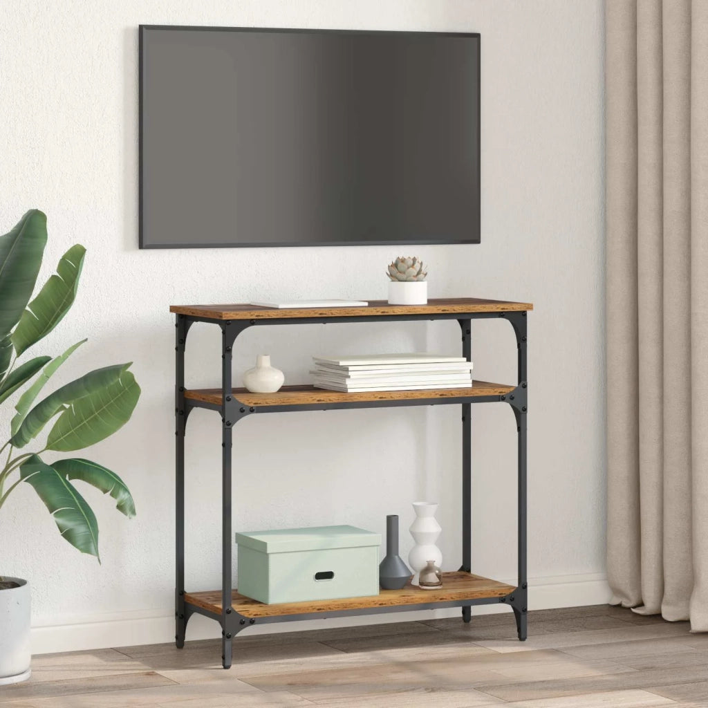 Tavolo consolle Legno vecchio 75 x 29 x 75 cm Legno multistrato
