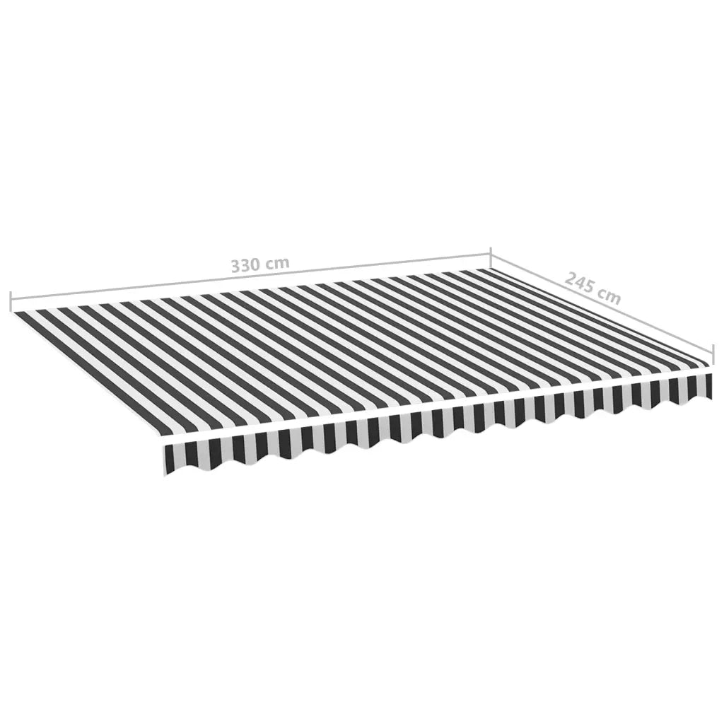 Tessuto Ricambio per Tenda da Sole-Telo di ricambio per tenda da sole Antracite e Bianco 3,5x2,5 m