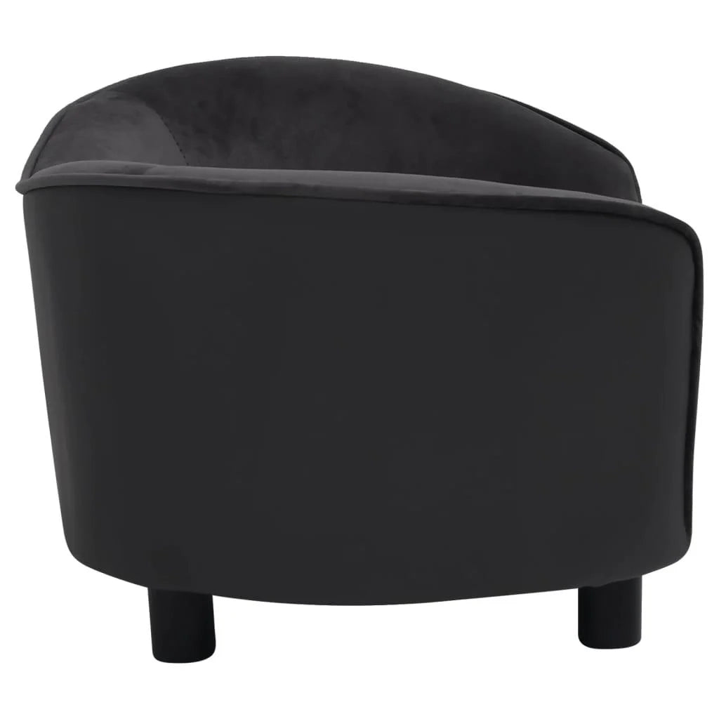 Divano per cani nero 69 cm in peluche e sintetico nero 02_0000204