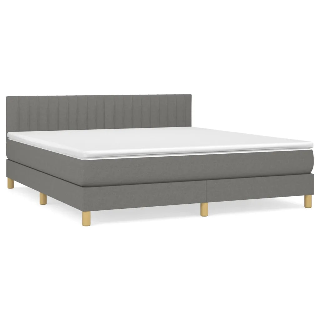 Giroletto a Molle con Materasso Grigio Scuro 180x200 cm Tessuto 3140794