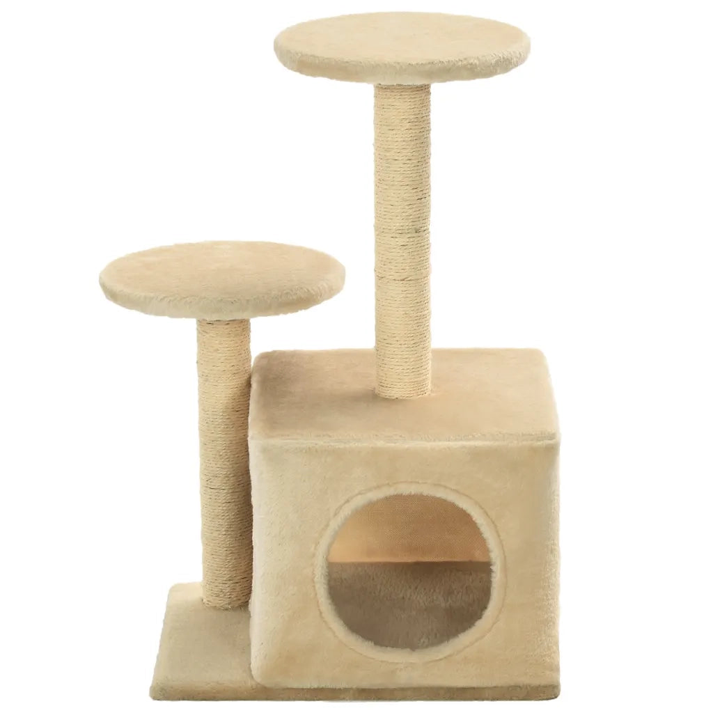 Albero per Gatti con Pali Tiragraffi in Sisal 60 cm Beige 170519