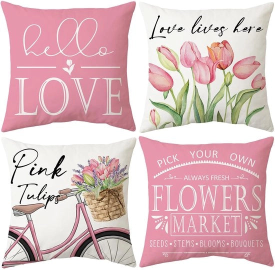 Set di coperture per cuscini 4 pezzi 45x45 cm - Decorativo - Adatto per divano/auto/camera da letto - Lavabile a mano o in lavatrice - Alta qualità - Copertura per cuscino
