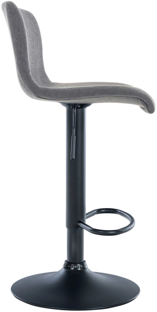 Sgabello HOVER in tessuto grigio chiaro,Metallo nero opaco