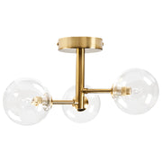 Plafoniera a 3 luci in vetro d'ottone e metallo di ferro Illuminazione del soggiorno dall'aspetto moderno e glamour