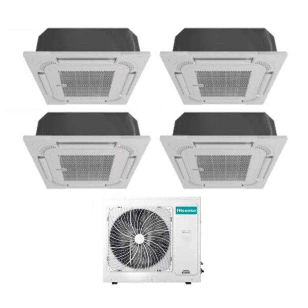 Climatizzatore Condizionatore Hisense Quadri Split a Cassetta 9+9+12+12 con 4AMW105U4RAA R-32 Wi-Fi Optional 9000+9000+12000+12000 con Telecomando e Pannello Incluso - Novità