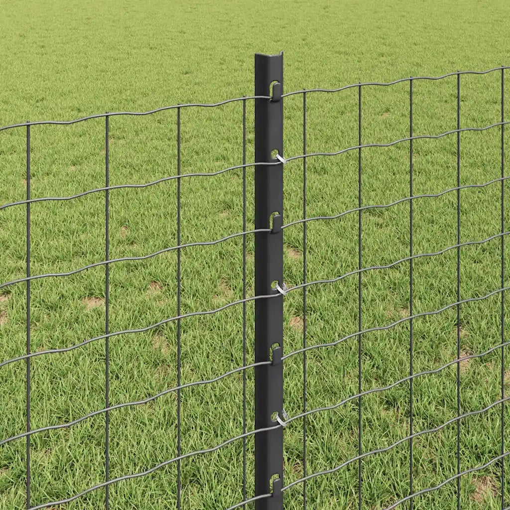 Palo della recinzione 11 pz Grigio 80 cm Acciaio CFW7425373