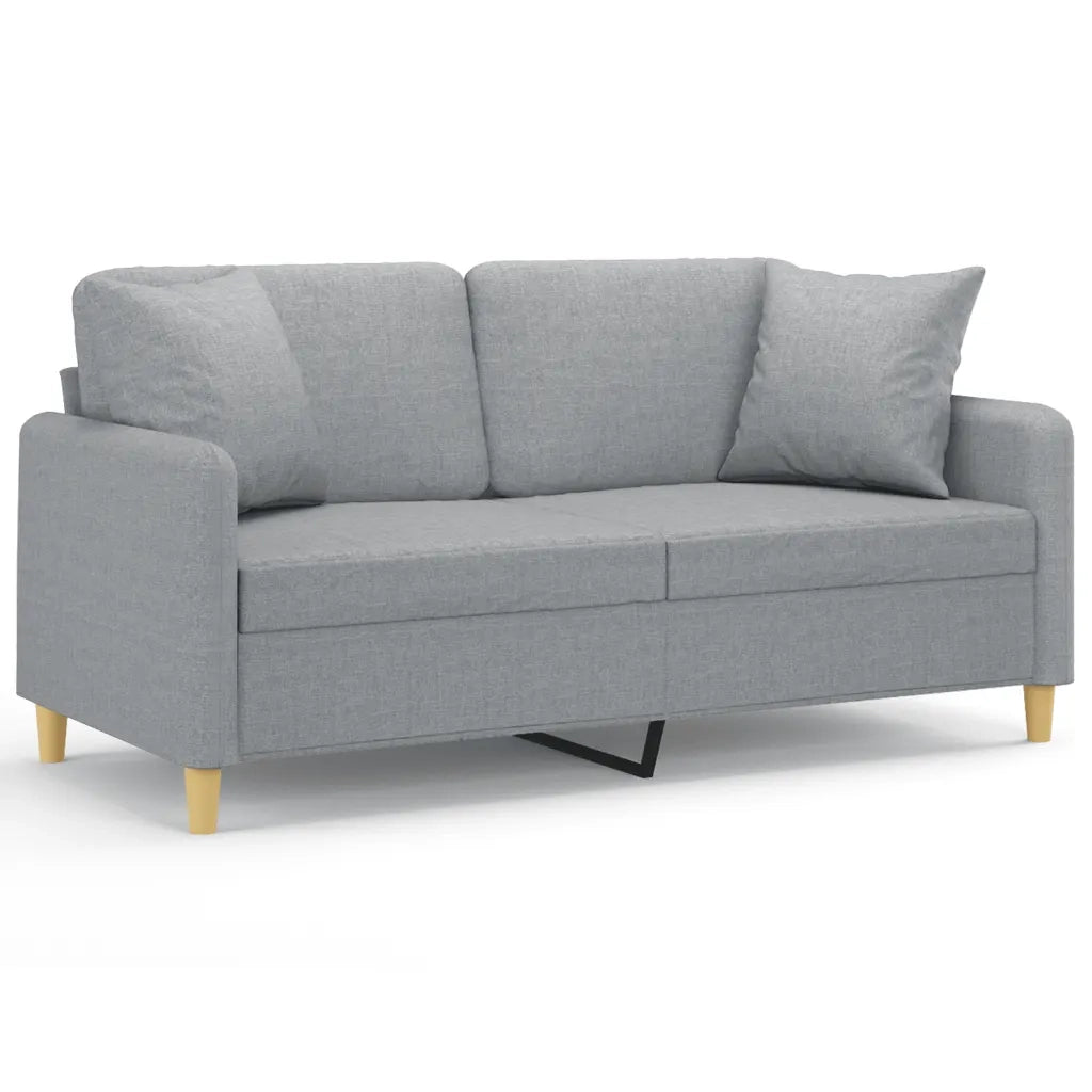 Divano a 2 Posti con Cuscini Grigio Chiaro 140 cm in Tessutocod mxl 70992