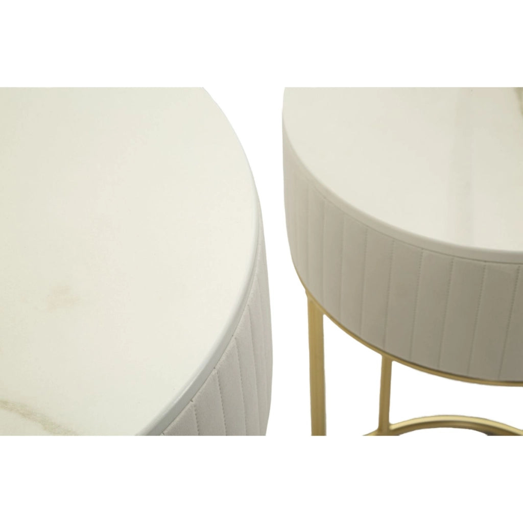 Set di Tavolini VKH772, Beige, Legno, 50x50x90 cm