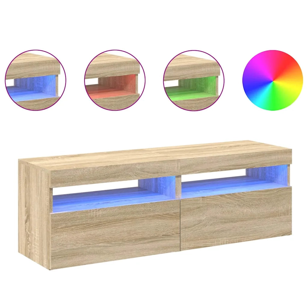 Mobili Porta TV con LED 2 pz Rovere Sonoma 60x35x40 cm 804416