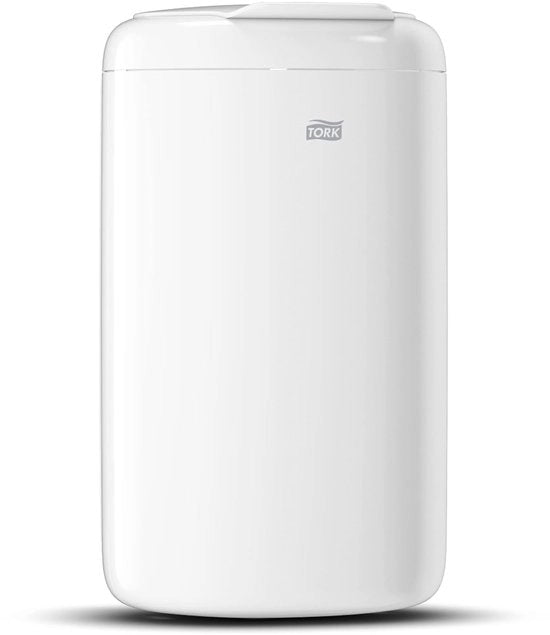 Contenitore di Rifiuti 5 Litri - Scatola dei Rifiuti Piccola - Lavorazione Igiene - Design Ovale Compattato - 19x16x33.8cm - Bianco