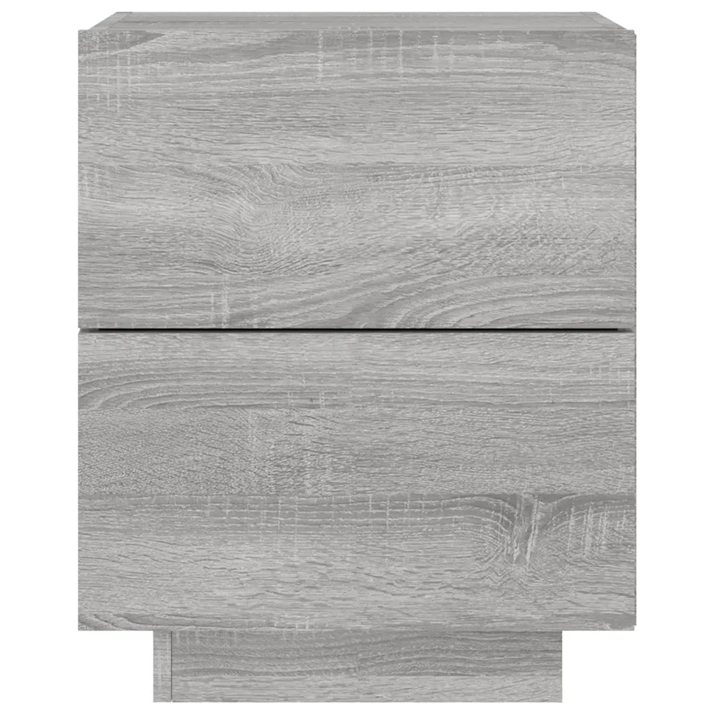 Comodino | Armadio da Notte | Mobiletto da notte con Luci LED Grigio Sonoma in Legno Multistrato