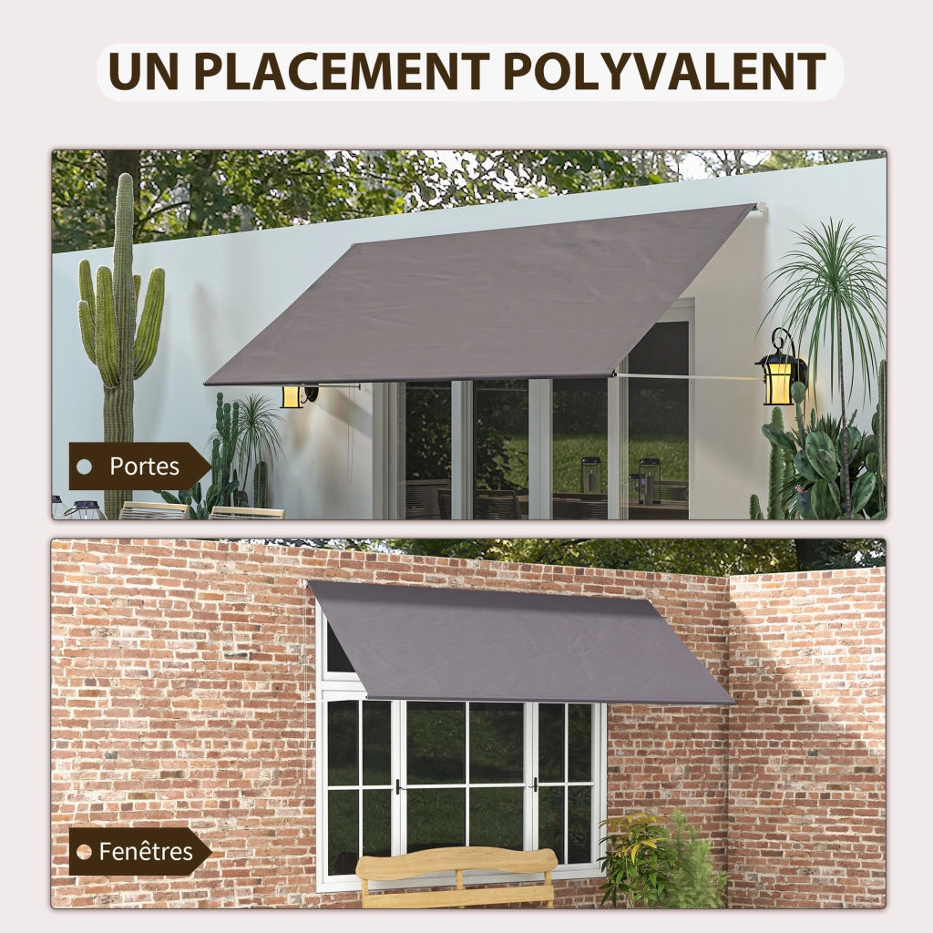 Tenda da sole retrattile regolabile ¨C Minimal ¨C grigio scuro 300x120 cm in alluminio e poliestere