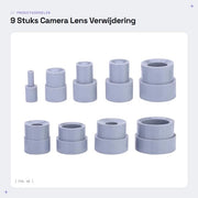 Set di allargamento per lenti - 9 pezzi - Gomma - Strumento di riparazione per lenti - Presa antiscivolo - Adatto per lenti da 8 a 83mm - Set di riparazione per lenti