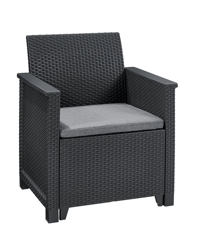 Set da Giardino Keter Emma 1 Divano 3 Posti Poltrone 1 Tavolino