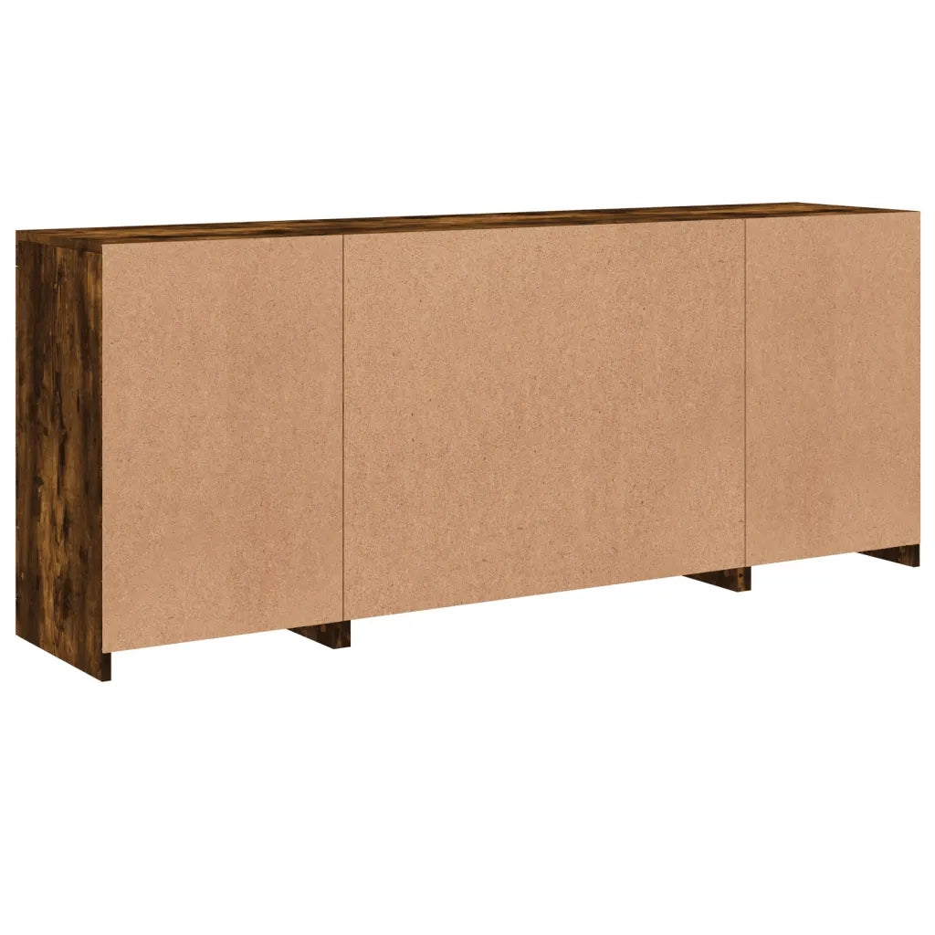 Credenza con Luci LED Rovere Fumo 163x37x67 cm 3209076