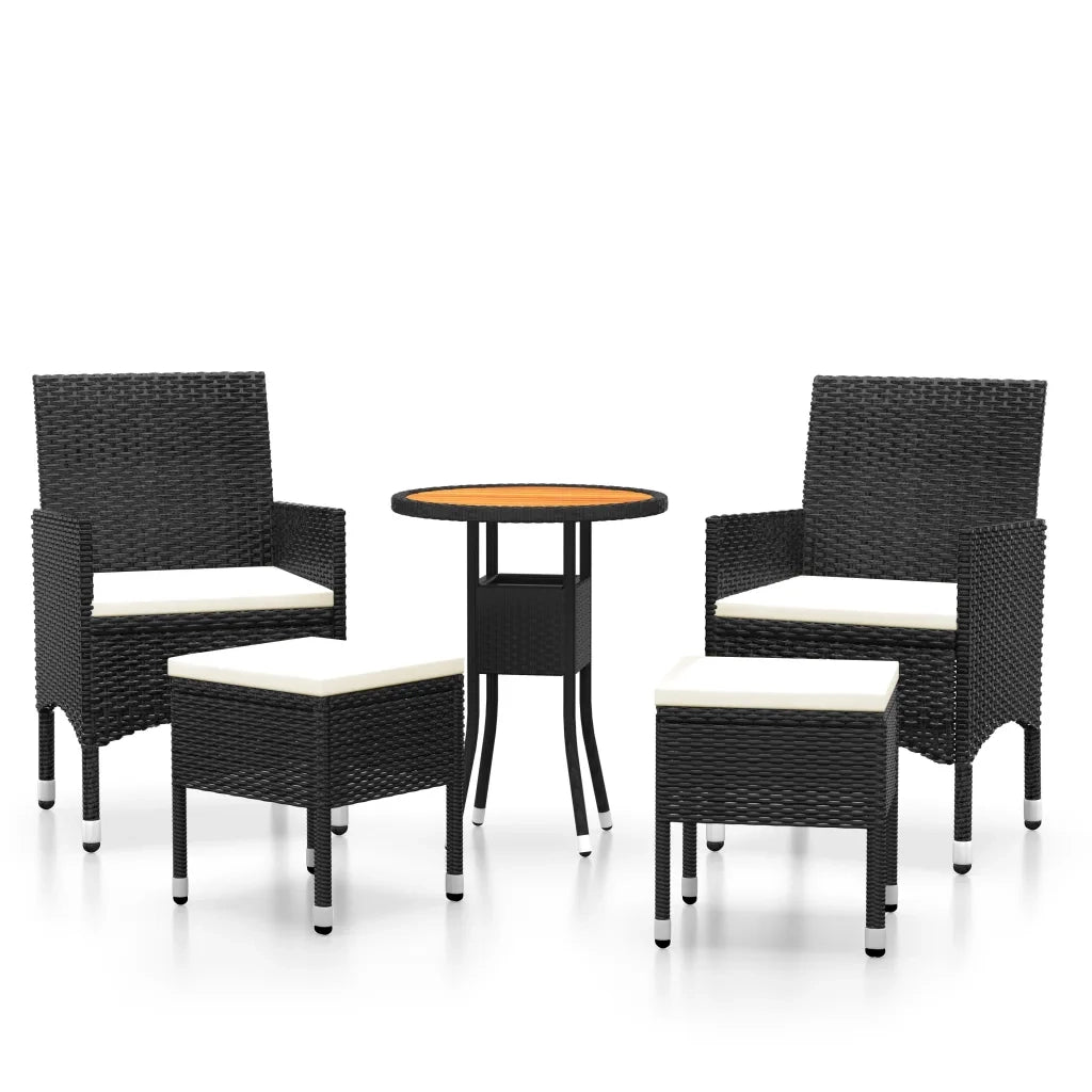 Set Divani da Giardino 5 pz in Polyrattan Nero 3058472