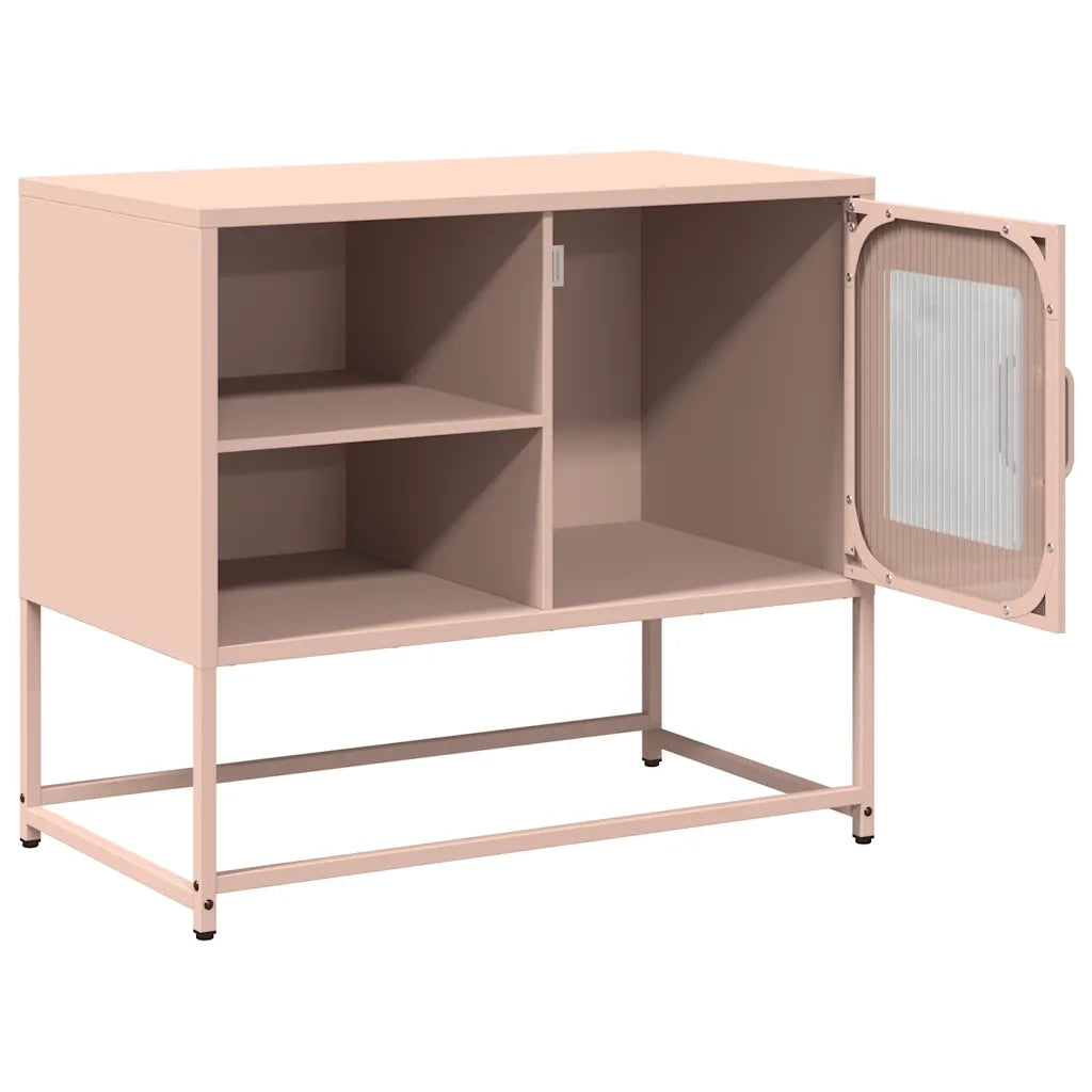 Mobile TV-Credenza per TV-Console TV Rosa 68x39x60,5 cm in Acciaio 560073