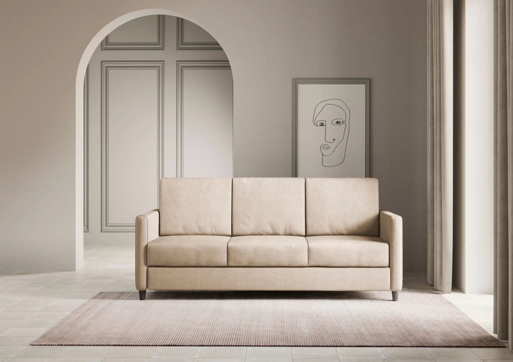 Divano karay 3 posti (tre sedute da 60cm) misure esterne l.198cm | beige - Mobili 2G