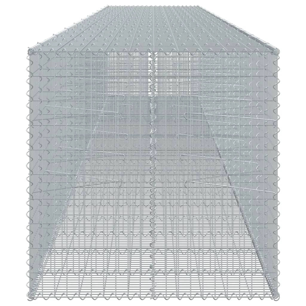 Gabbione recinto a gabbia muro di contenimento con coperchio 1050 x 100 x 100 cm ferro zincato argento 02_0040119