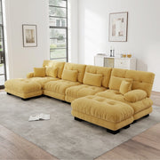 Divano Angolare Modulare U ¨C Xylo ¨C 4 Posti, con Pouf, Giallo