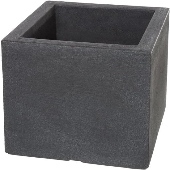 Pianelle per fiori - Aspetto pietra - Grigio - Plastica - 30x30x26 cm