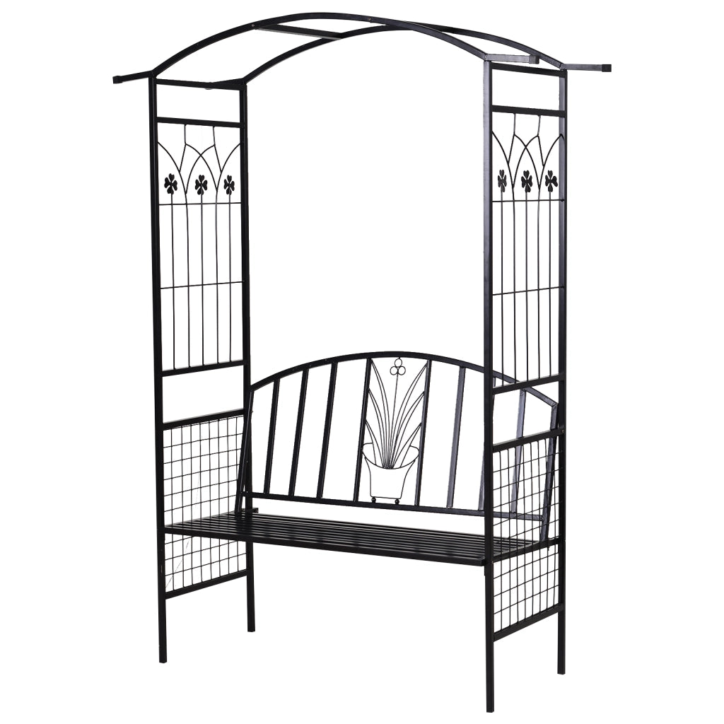 Arco con Panca ¨C zephmum ¨C Nero, Metallo, 154x60x205 cm