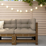 Divano Angolare da Giardino Marrone Ambra Legno Massello Pino 825607