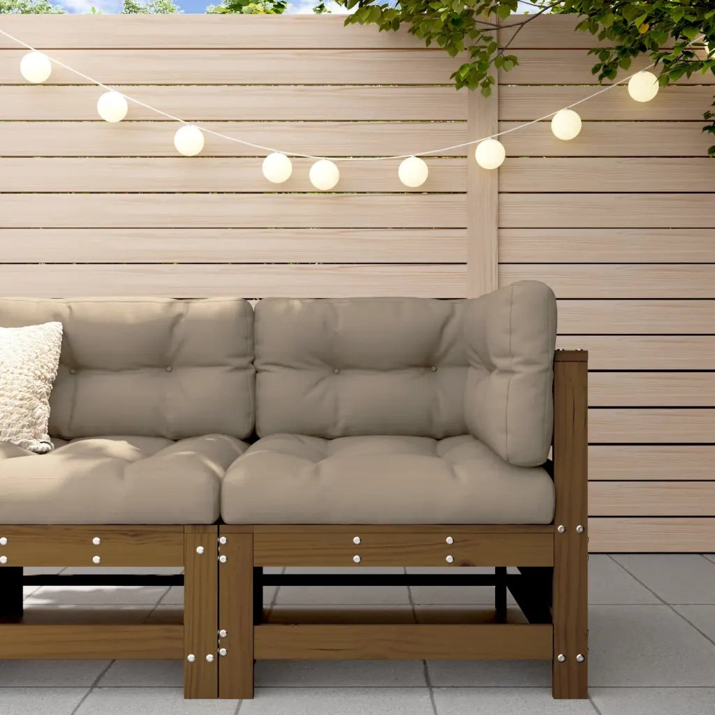 Divano Angolare da Giardino Marrone Ambra Legno Massello Pino 825607