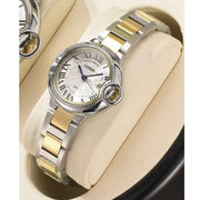 Trade Shop - Orologio Da Polso Uomo Donna Longbo 80771 Quarzo Data Impermeabile Silver Dorato -   -donna    -