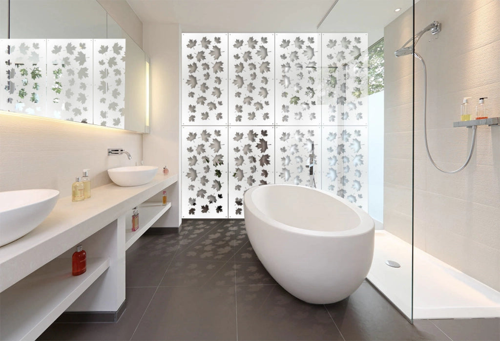 MAPLE - Pannello in PVC traforato - Parasole Misura: 73x148 cm, Colore: bianco