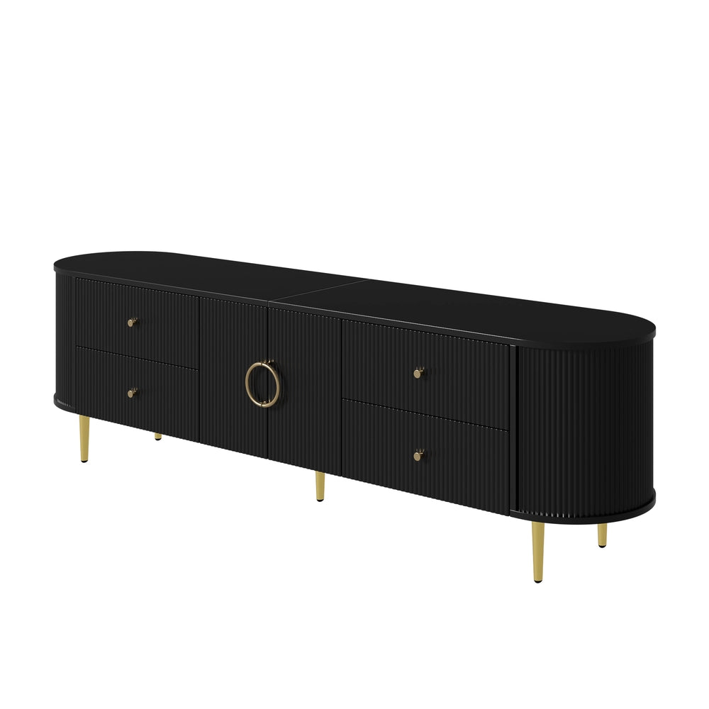 Mobile TV Lowboard ¨C MINIMAL ¨C MDF, Maniglie in Alluminio, Gambe in Ferro, Soggiorno