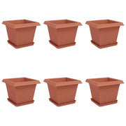 Fioriere | Cassetta per fiori | Vasi per Piante 6 pz Rosso Mattone 33 x 33 x 26 cm Plastica