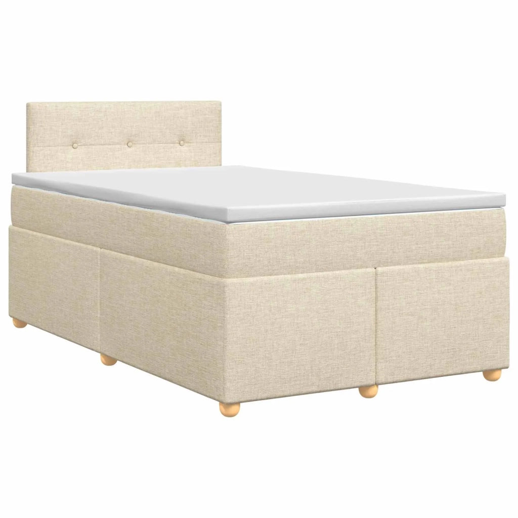 Letto box spring con materasso Crema 120 x 200 cm Tessuto 3450935