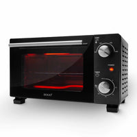 SOGO Forno Tostapane 10L 800W – Mini Forno Elettrico, Timer 30 Min, Temperatura 90-230°C, Doppio Vetro, Griglia e Teglia Incluse