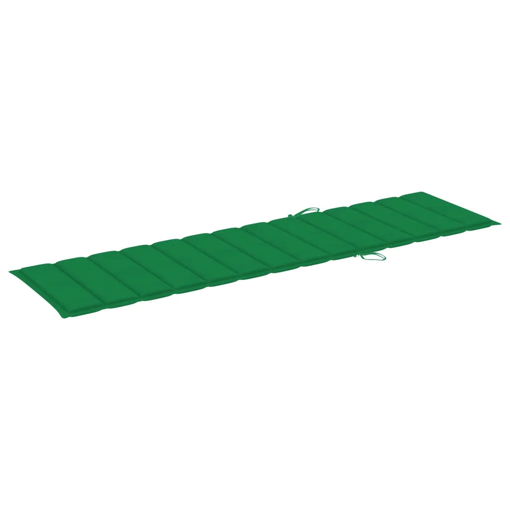 Lettini Prendisole 2 pz con Cuscino Verde in Legno di Teak 3073191
