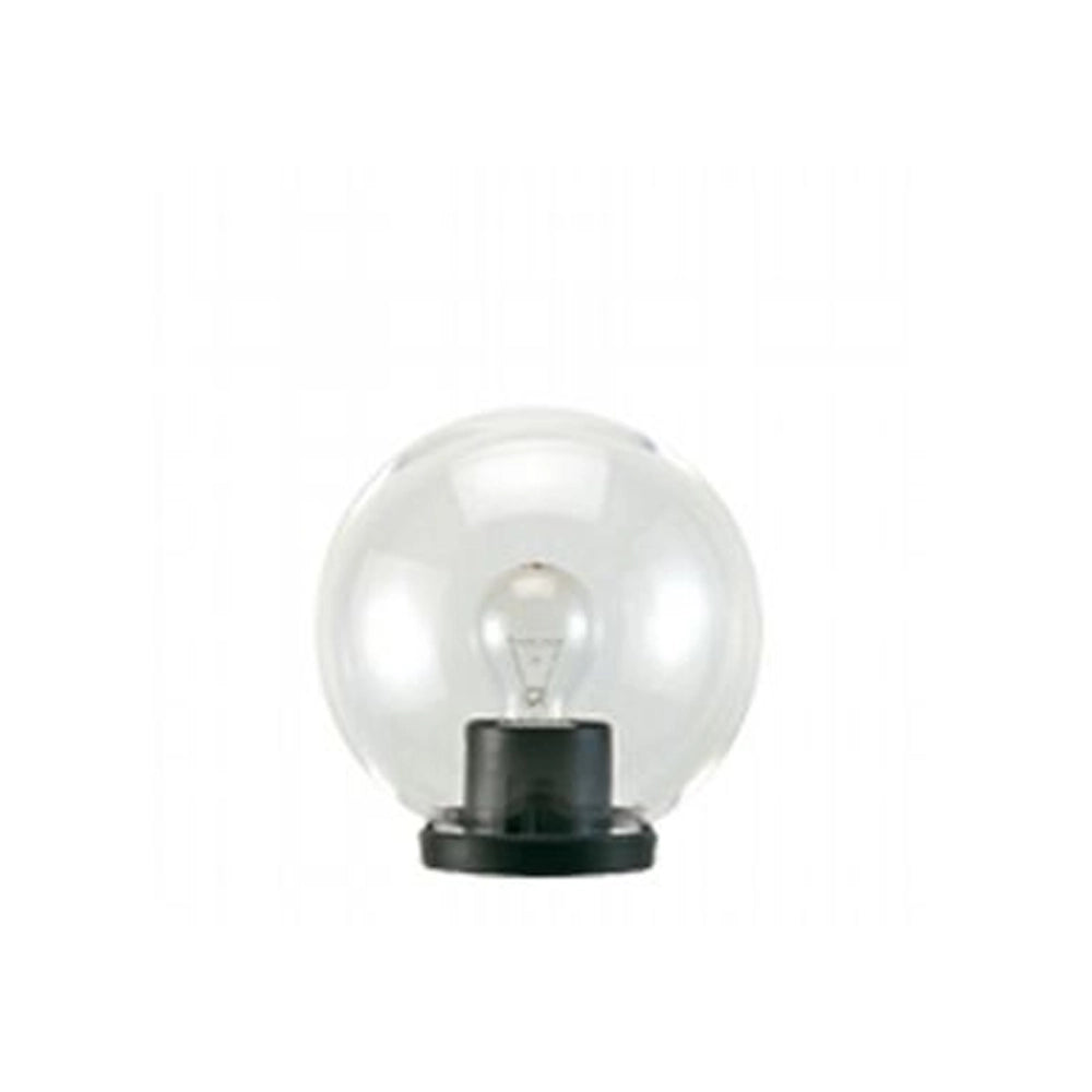 Testa-Palo 1 Luce Globo In Termoplastco Sfera Ø 20 Cm Nero - Trasparente