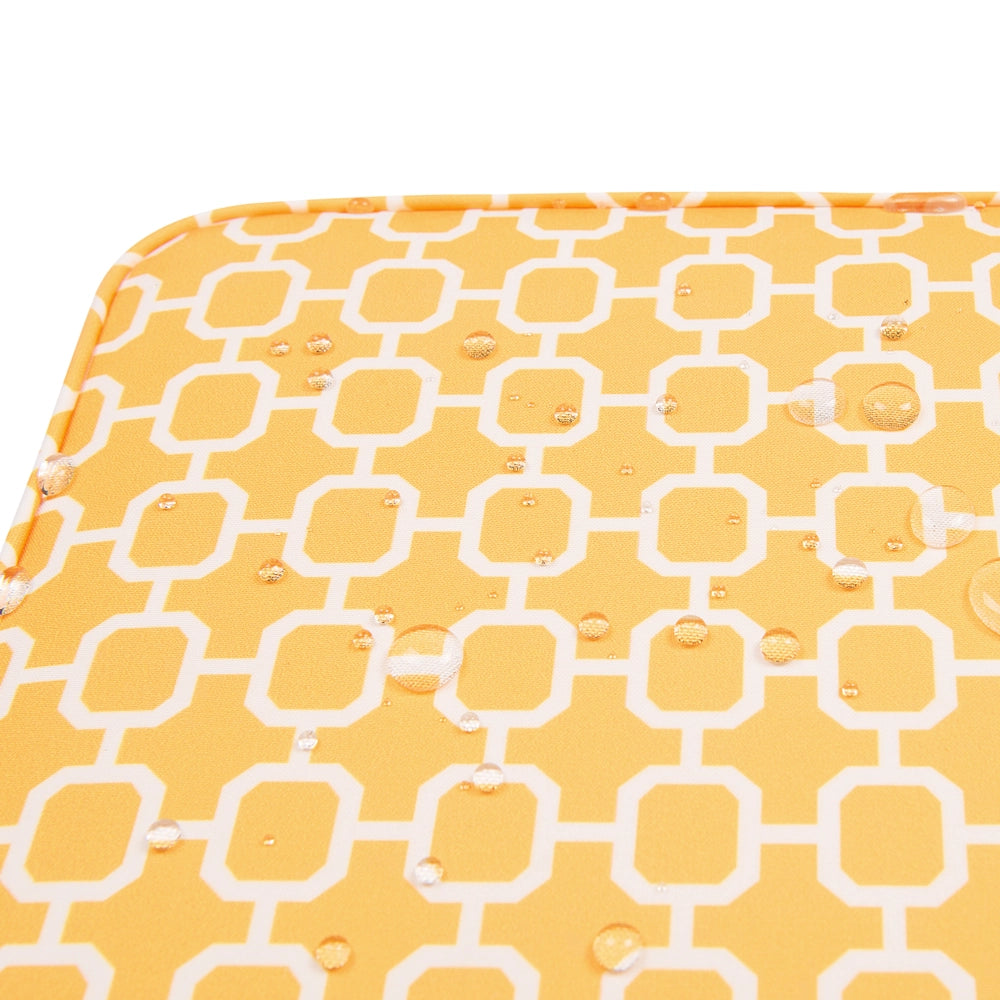 Set di 2 cuscini per sedili da esterno giallo con motivo geometrico legato con corde resistenti ai raggi UV