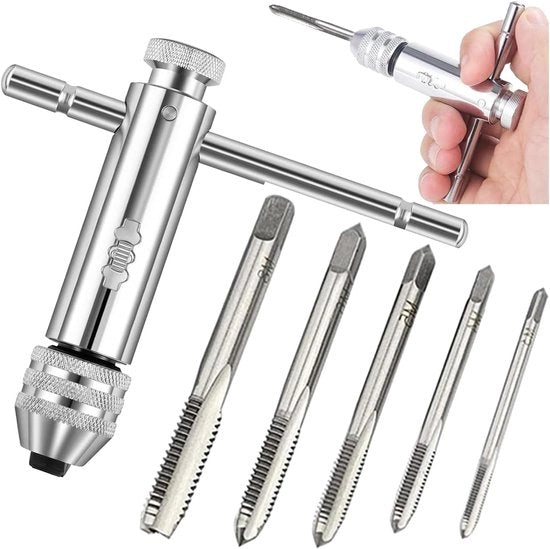 Set di punteria a 6 pezzi, set di punteria M3 con maniglia T, set di punteria con bilancia a viti, set di punteria con supporto per strumenti, tagliafilo, modello 1, tagliafilo per orologi
