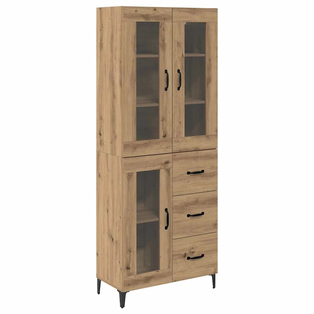 Credenza con Cassetto-Buffet-Armadio da cucina Rovere artigianale 69,5 x 34 x 180 cm 189173