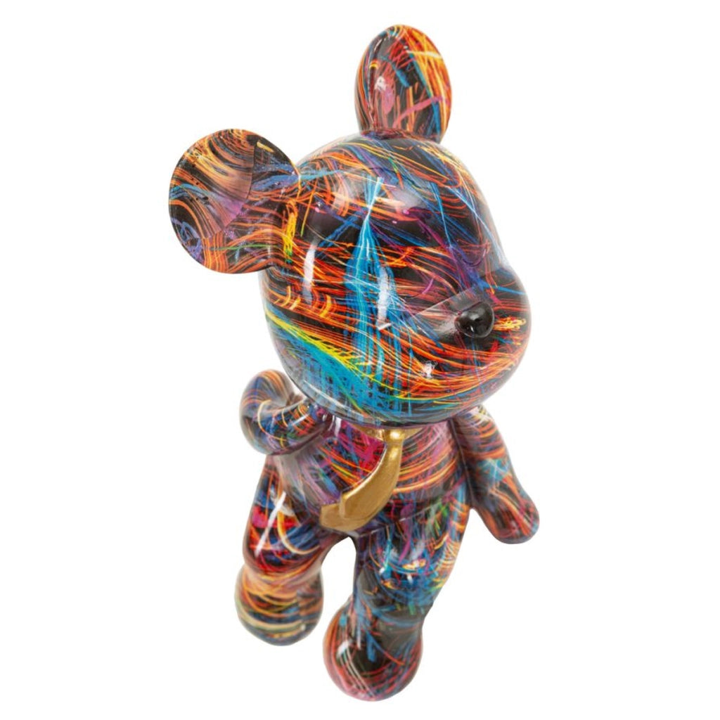 Scultura Orsetto, Multicolore, Poliresina, 10,5x12x23,5 cm
