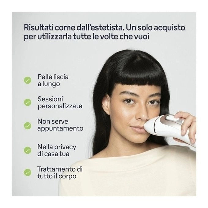 Braun Epilatore Luce Pulsata Smart Skin I·Expert, Epilazione A Casa Tua, Custodia, Rasoio Donna Venus, 2 Testine, PL7147