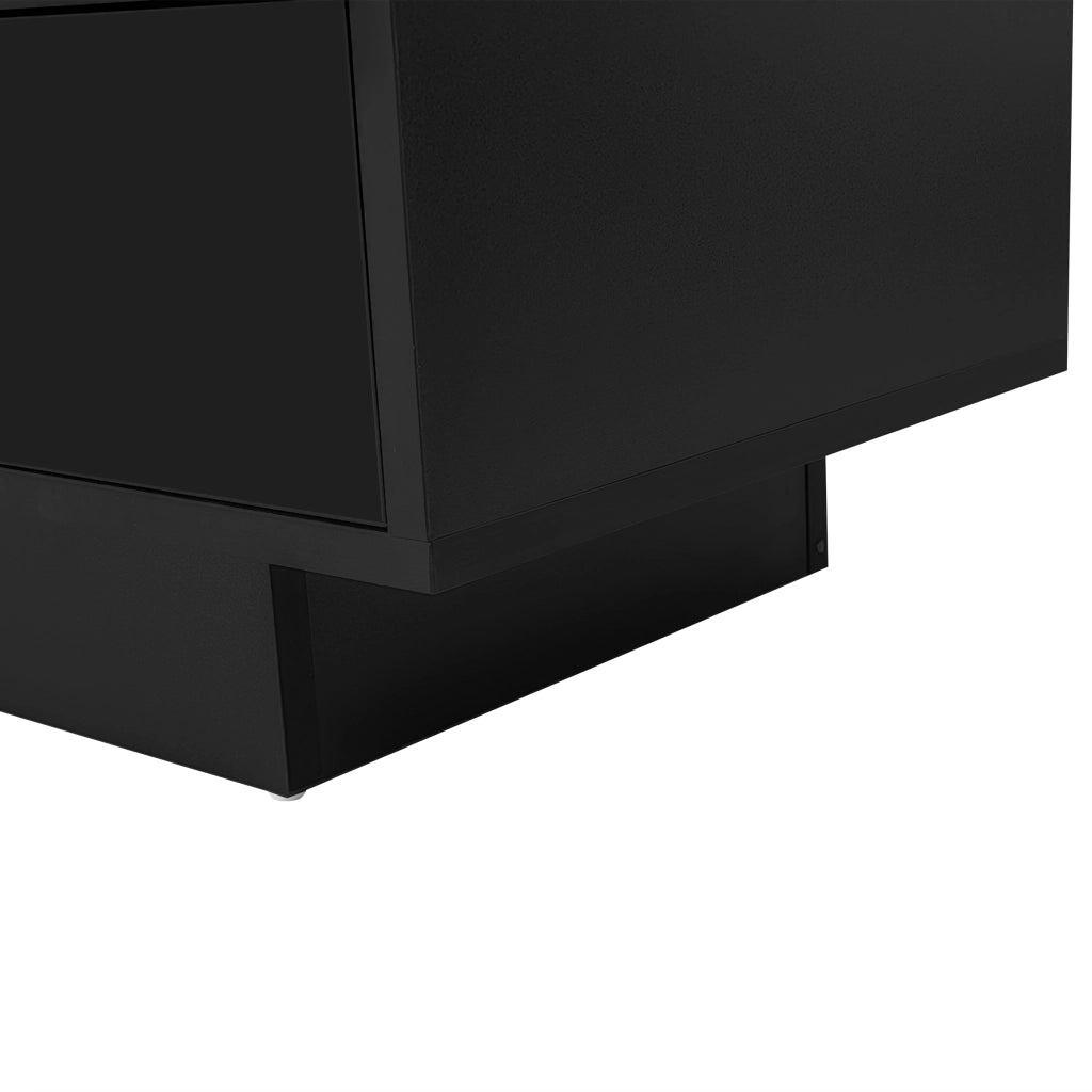 Cassettiera per TV nera lucida in truciolare lunga 160 cm