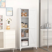 Credenza dispensa in metallo bianco con 3 ripiani regolabili