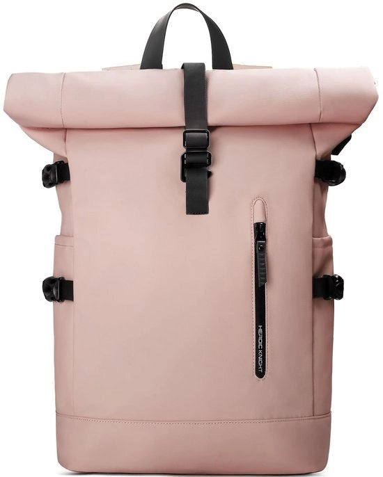 Borsa da Spalla con Ruota Toppolata Grande 23 L Borsa da Ufficio per Laptop 15,6 Pollici con Porta USB Borsa da Scuola Leggera Borsa da Bicicletta con Chiusura Antifurto per Viaggi di Lavoro, Università e Tempo Libero - Rosa